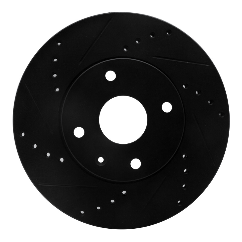 Chevrolet Epica Brake Rotor (1) - Front Left - R1 Concepts - Drilled & Slotted - Black - `04-`10